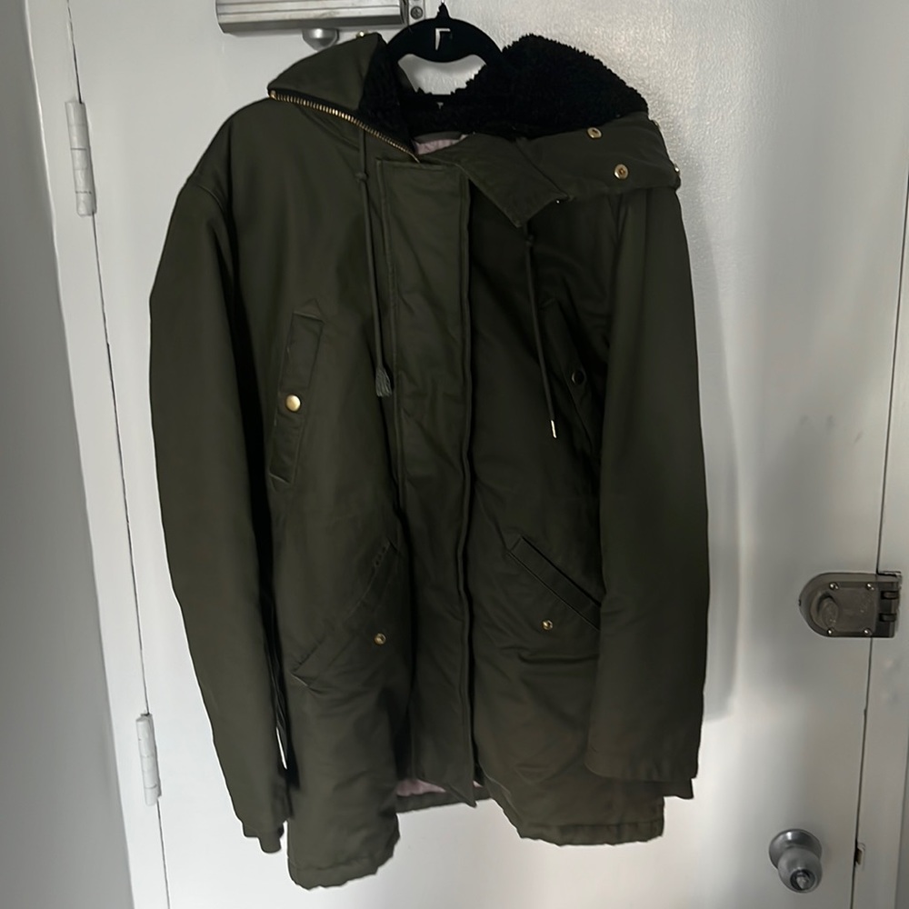 Olive green jcrew winter jacket